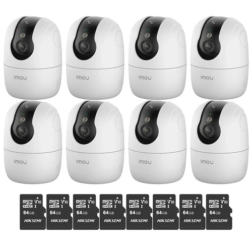 Kit Cronos 8 Cámaras Seguridad Interior Imou Ranger 2C Pro 3MP + 64GB MicroSD WiFi 360° Pan Tilt Visión Nocturna Color Audio Bidireccional Detección Humana Smart Tracking Alarma SD Nube CCTV