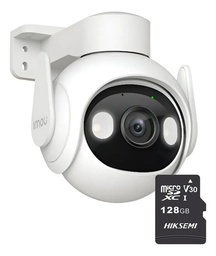 IMOU Cámara Cruiser IP WiFi 2mp CV-1686-PLUS-128 5 Mp Con MicroSD 128GB Y Letrero disuasivo Sirena Integrada Led de Alta Potencia Microfono Integrado Audio Bidereccional Detección de Humanos IR 30M IP66 CV-1686 Disuasión activa