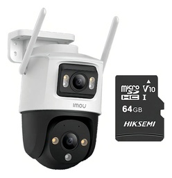 Imou Cámara de seguridad Cruiser 8MP IPC-S7XN-8M0WED-PLUS-64 Con MicroSD 64GB Doble Lente FULLCOLOR Imou Sense Alta definición Audio Doble Vía Detección de humanos 8M0WED Protección Exterior IP66