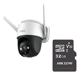 Imou Cámara IP PT Wifi 4Mp S42FN-PLUS-32 Con MicroSD 32gb y Letrero disuasivo Full Color  Audio 2 Vías 30M de Visión Nocturna 3.6mm Sirena y Luz Blanca H.265 Detección de Humanos S42FN Onvif