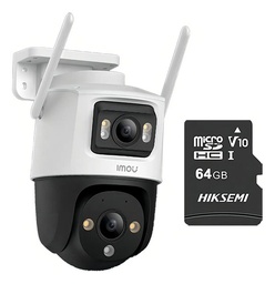 Imou Cámara de seguridad Cruiser 6MP IPC-S7XN-6M0WED-PLUS-64 Con MicroSD 64GB Doble Lente FULLCOLOR Imou Sense Alta definición Audio Doble Vía Detección de humanos 6M0WED Protección Exterior IP66