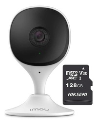 IMOU Cámara IP Wifi 2Mp C22EN-PLUS-128 Con MicroSD 128gb y Letrero disuasivo Audio Bidireccional nteligencia Artificial Detección de Humanos 2.8mm Sirena y Micrófono Integrados IR 10m C22EN Alarma de Ruido Anormal