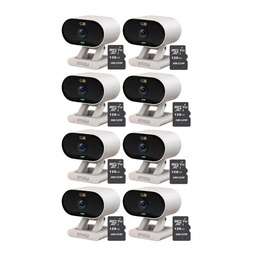 Kit cronos 8 cámaras Imou Ip Wifi 2mp C22FN-C Audio Bidireccional Detección De Humanos visión nocturna notificaciones instantáneas certificación IP65  + 8 Microsd 128 gb + Accesorios - Kit CCTV