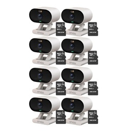 Kit cronos 8 cámaras Imou Ip Wifi 2mp C22FN-C Audio Bidireccional Detección De Humanos visión nocturna notificaciones instantáneas certificación IP65  + 8 Microsd 64gb + Accesorios - Kit CCTV
