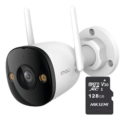 IMOU Cámara de seguridad IP Bullet Wifi 3 Mp IPC-S3EN-3M0WE-PLUS-128 Full Color IMOU Sense Visión Nocturna Inteligente Con MicroSD 128gb Audio Dos Vías Disuasión Activa 30 Mts IR Protección Exterior IP67 Máxima seguridad 3M0WE Detección de Humanos y vehículos