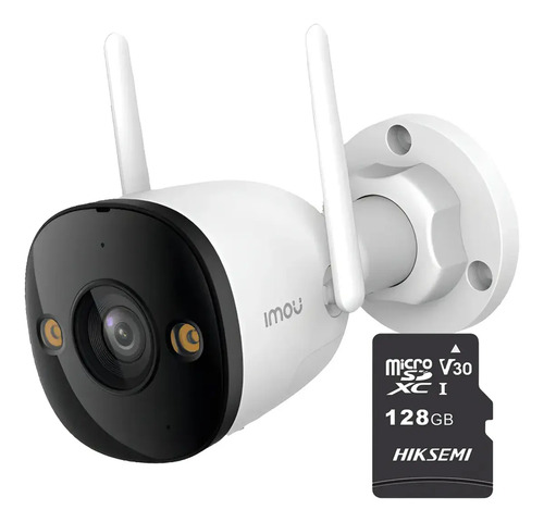 IMOU Cámara de seguridad IP Bullet Wifi 3 Mp IPC-S3EN-3M0WE-PLUS-128 Full Color IMOU Sense Visión Nocturna Inteligente Con MicroSD 128gb Audio Dos Vías Disuasión Activa 30 Mts IR Protección Exterior IP67 Máxima seguridad 3M0WE Detección de Humanos y vehículos