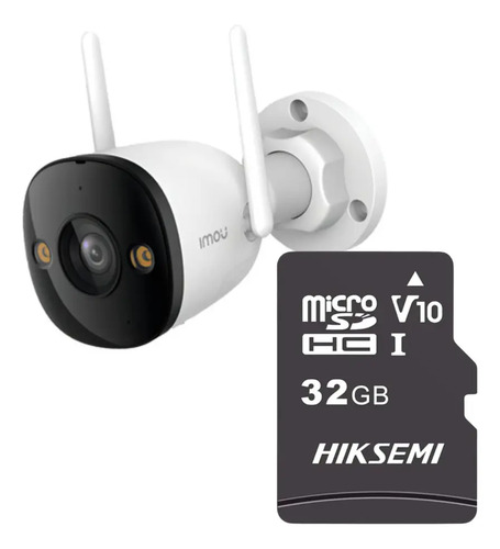 IMOU Cámara de seguridad IP Bullet Wifi 3 Mp IPC-S3EN-3M0WE-PLUS-32 Full Color IMOU Sense Visión Nocturna Inteligente Con MicroSD 32gb Audio Dos Vías Disuasión Activa 30 Mts IR Protección Exterior IP67 Máxima seguridad 3M0WE Detección de Humanos y vehículos