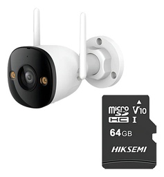 Imou Cámara de seguridad IP IPC-K3DN-3H0WF-P-64 + MicroSD 64GB Bullet WiFi 3MP micrófono integrado Fullcolor detección de humanos IR 30m CCTV protección IP67 Notificaciones 3H0WF Modo privacidad