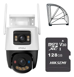 imou Cámara de seguridad IP PT IPC-S7XFN-8U0WED wifi cruiser dual 8MP fullcolor audio bidireccional alarma AUTO TRACKING + MicroSD 128GB + protección metálica + accesorios kit CCTV IPC-S7XFN-PLUS-128