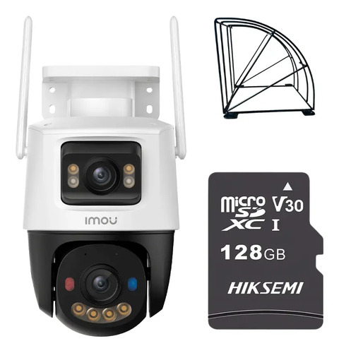 imou Cámara de seguridad IP PT IPC-S7XFN-8U0WED wifi cruiser dual 8MP fullcolor audio bidireccional alarma AUTO TRACKING + MicroSD 128GB + protección metálica + accesorios kit CCTV IPC-S7XFN-PLUS-128