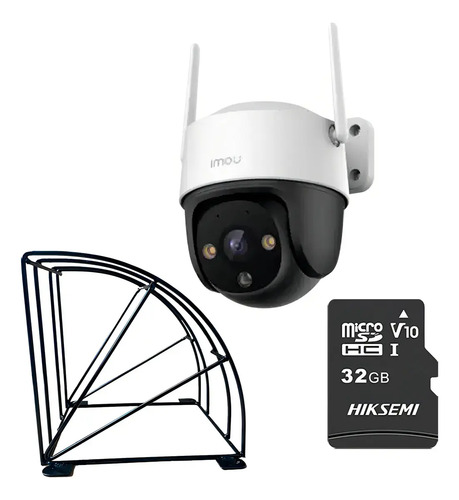 Imou Camara Ipc-s21fen 2mp Full Color 24/7 Con Micro Sd 32 Gb + Protección metálica Audio bidireccional sirena 110dB Wifi Seguimiento Inteligente CCTV s21fen Alta Resolución videovigilancia