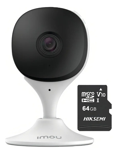 IMOU Cámara IP Wifi 2Mp C22EN-PLUS-64 Con MicroSD 64gb y Letrero disuasivo Audio Bidireccional nteligencia Artificial Detección de Humanos 2.8mm Sirena y Micrófono Integrados IR 10m C22EN Alarma de Ruido Anormal