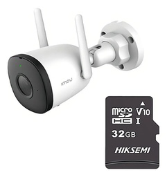 IMOU Camara Bullet Wifi de 4 Megapixeles F42N-PLUS-32 Con MicroSD 32gb y Letrero disuasivo H.265 Detección de Humanos 2.8 mm Microfono Integrado IP67 IR 30M Notificaciones de Alarmas F42N Compatible con Almacenamiento en la Nube