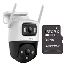 Imou & cronos Cámara de seguridad IPC-S7XN-10M0WED-P32 wifi IP PT Cruiser dual 10 MP (5+5) + MicroSD 32GB Audio Bidireccional Full Color Seguimiento Automático imou sense cctv S7XN Protección IP66