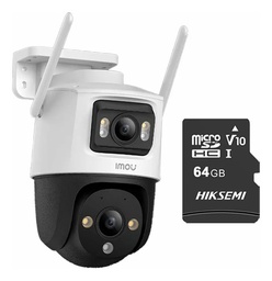 Imou & cronos Cámara de seguridad IPC-S7XN-10M0WED-P64 wifi IP PT Cruiser dual 10 MP (5+5) + MicroSD 64GB Audio Bidireccional Full Color Seguimiento Automático imou sense cctv S7XN Protección IP66