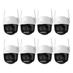 Kit Cronos 8 Cámaras de Seguridad Imou Cruiser Z IPC-S7DN-5M0WEZ 5MP Dual Wifi - Visión Nocturna Color 56Mts Zoom12X / Audio Bidireccional Detección Humana/Vehículos y Almacenamiento SD/Nube – Circuito Cerrado