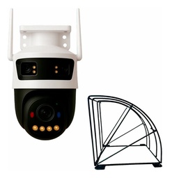 Kit cronos cámara de seguridad IMOU IPC-S7UN-11M0WED Cruiser Triple lente 11MP IP PT Wifi full Color Disuasión Activa Audio Bidireccional doble ranura micro sd + protección metálica + accesorios CCTV