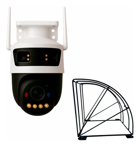 Kit cronos cámara de seguridad IMOU IPC-S7UN-11M0WED Cruiser Triple lente 11MP IP PT Wifi full Color Disuasión Activa Audio Bidireccional doble ranura micro sd + protección metálica + accesorios CCTV