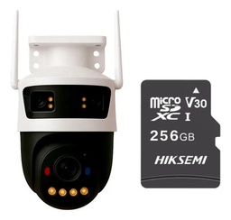 Kit cronos cámara de seguridad IMOU IPC-S7UN-11M0WED Cruiser Triple lente 11MP IP PT Wifi full Color Disuasión Activa Audio Bidireccional imou sense+ MicroSD 256GB+ accesorios kit IPC-11MOWED-256 CCTV