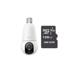 Kit cronos cámara IMOU BulbCam 3 Megapixeles IPC-K6C-3H1WEB Modo privacidad Detección y seguimiento de humanos & Vehículos Audio bidireccional video a color 24/7 + MIcrosd 128Gb + accesorios
