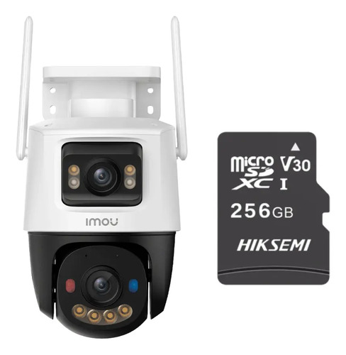 Kit cronos cámara de seguridad imou IP PT IPC-S7XFN-8U0WED wifi cruiser dual 8MP Imagen a color 24/7 audio bidireccional alarma AUTO TRACKING + microsd 256GB + accesorios kit CCTV IPC-S7XFN-PLUS-256