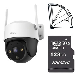 Kit Cronos Cámara Imou PTZ Wifi IPC-S41FEN 2MP + Estructura Metalica + MicroSD 128gb - Kit CCTV S41FEN-PROTEC-128 Cámara Full Color con Microfono y Altavoz Incorporado Seguimiento Inteligente
