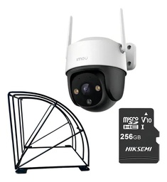 Kit Cronos Cámara Imou PTZ Wifi IPC-S41FEN 2MP + Estructura Metalica + MicroSD 256gb - Kit CCTV S41FEN-PROTEC-256 Cámara Full Color con Microfono y Altavoz Incorporado Seguimiento Inteligente