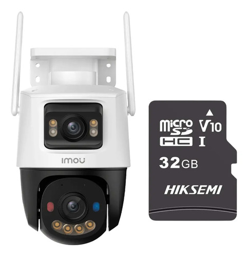 Kit cronos cámara de seguridad imou IP PT IPC-S7XFN-8U0WED wifi cruiser dual 8MP Imagen a color 24/7 audio bidireccional alarma AUTO TRACKING + microsd 32GB + accesorios kit CCTV IPC-S7XFN-PLUS-32