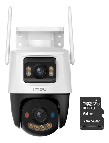 Kit cronos cámara de seguridad imou IP PT IPC-S7XFN-8U0WED wifi cruiser dual 8MP Imagen a color 24/7 audio bidireccional alarma AUTO TRACKING + microsd 64GB + accesorios kit CCTV IPC-S7XFN-PLUS-64
