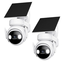 Kit Cronos 2 Cámaras Seguridad Exterior Imou Cell PT 4G con Panel Solar 3MP IP66 360° Pan Tilt Visión Nocturna Color Audio Bidireccional Detección Humana Alarma Activa MicroSD Nube CCTV 4G