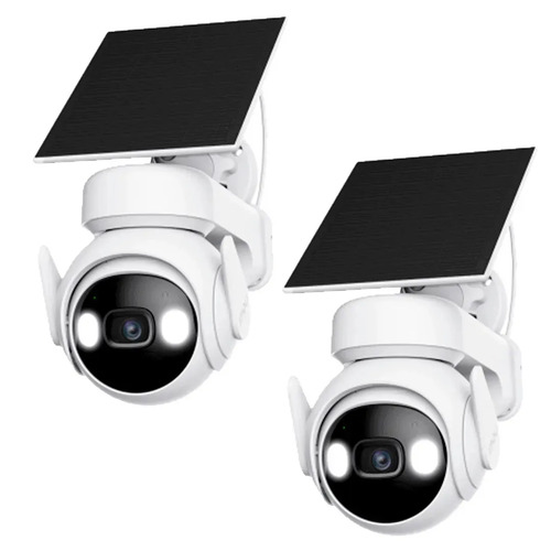 Kit Cronos 2 Cámaras Seguridad Exterior Imou Cell PT 4G con Panel Solar 3MP IP66 360° Pan Tilt Visión Nocturna Color Audio Bidireccional Detección Humana Alarma Activa MicroSD Nube CCTV 4G