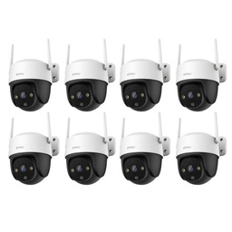 Kit Videovigilancia Cronos 8 Cámaras IMOU S41FEN ip rotación 355° audio bidireccional imagen a color 24/7 interiores/exteriores seguimiento inteligente + 8 MicroSD 64GB + Accesorios - Kit CCTV