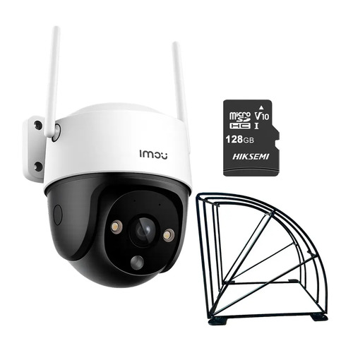 Kit Cronos Cámara de Seguridad Exterior Imou DK7 3MP Wi-Fi 6 + Microsd 128GB + Protección Metálica IP66 360° Pan/Tilt Visión Nocturna Color 24/7 Audio Bidireccional Detección Humana Smart Tracking Alarma Activa – CCTV