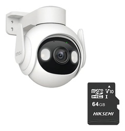 IMOU Cámara Cruiser IP WiFi 2mp CV-1686-PLUS-64 5 Mp Con MicroSD 64GB Y Letrero disuasivo Sirena Integrada Led de Alta Potencia Microfono Integrado Audio Bidereccional Detección de Humanos IR 30M IP66 CV-1686 Disuasión activa