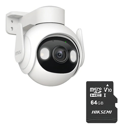IMOU Cámara Cruiser IP WiFi 2mp CV-1686-PLUS-64 5 Mp Con MicroSD 64GB Y Letrero disuasivo Sirena Integrada Led de Alta Potencia Microfono Integrado Audio Bidereccional Detección de Humanos IR 30M IP66 CV-1686 Disuasión activa