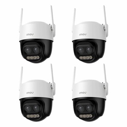 Kit Cronos 4 Cámaras de Seguridad Imou Cruiser Z IPC-S7DN-5M0WEZ 5MP Dual Wifi - Visión Nocturna Color 56Mts Zoom12X / Audio Bidireccional Detección Humana/Vehículos y Almacenamiento SD/Nube – Circuito Cerrado 