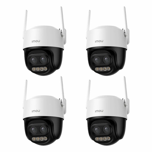 Kit Cronos 4 Cámaras de Seguridad Imou Cruiser Z IPC-S7DN-5M0WEZ 5MP Dual Wifi - Visión Nocturna Color 56Mts Zoom12X / Audio Bidireccional Detección Humana/Vehículos y Almacenamiento SD/Nube – Circuito Cerrado 